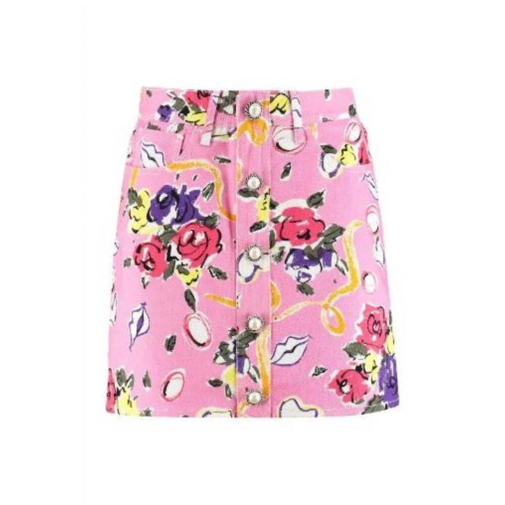 NEW ALESSANDRA RICH women's bouclé knit mini skirt in pink multi